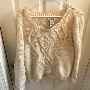 White off shoulder sweater